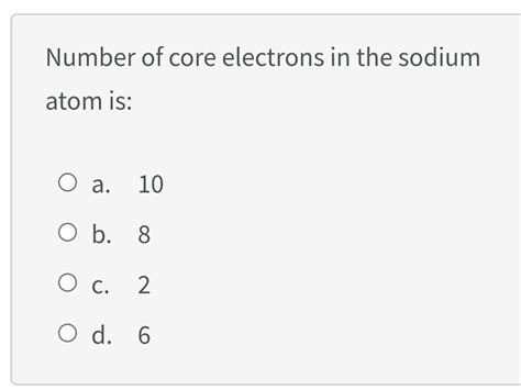 sodium core electrons